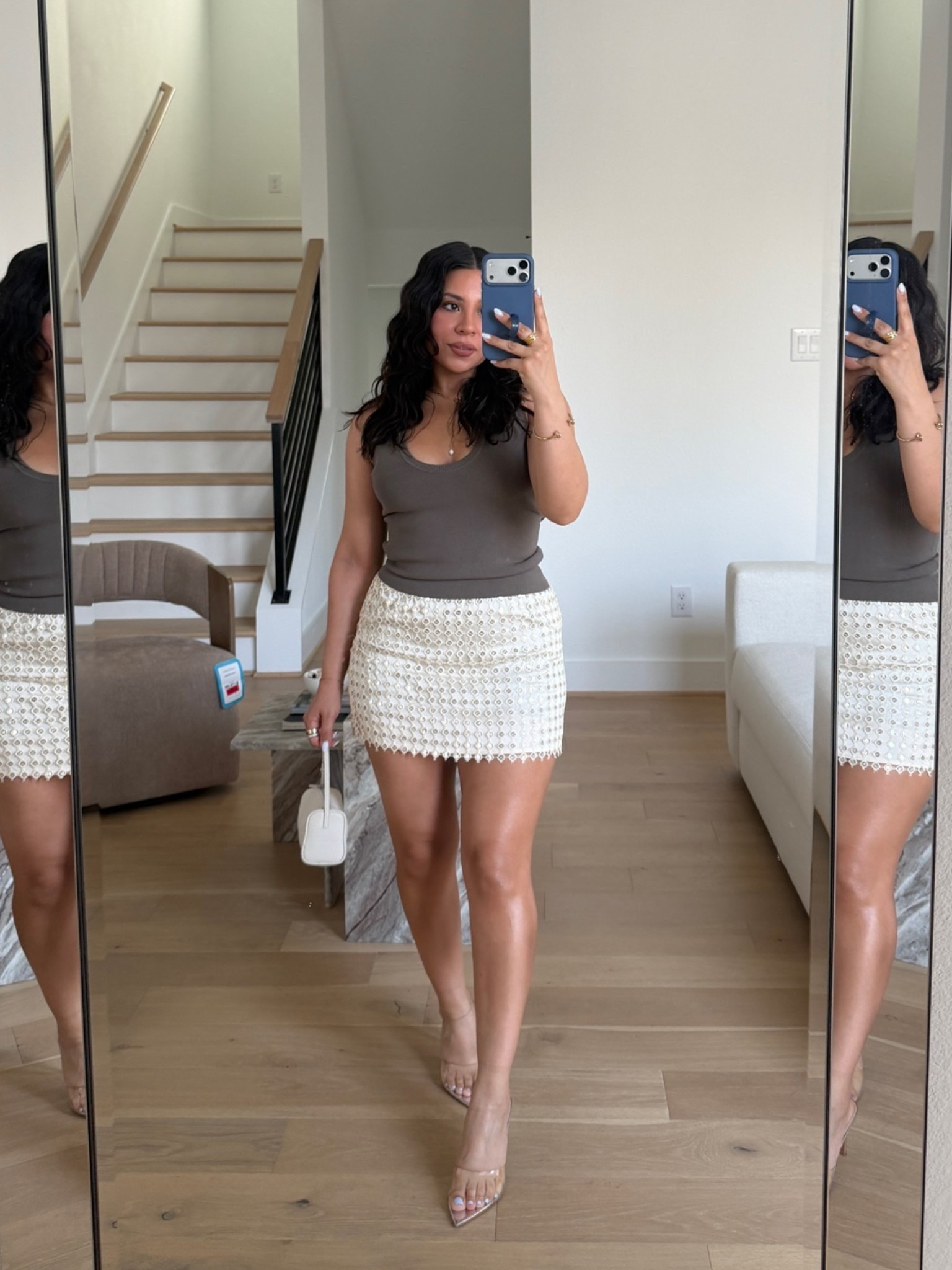 Tank: xs
Skirt: small
Heels: 7
Mini white bag

#LTKootd #LTKSaleAlert #LTKgrwm