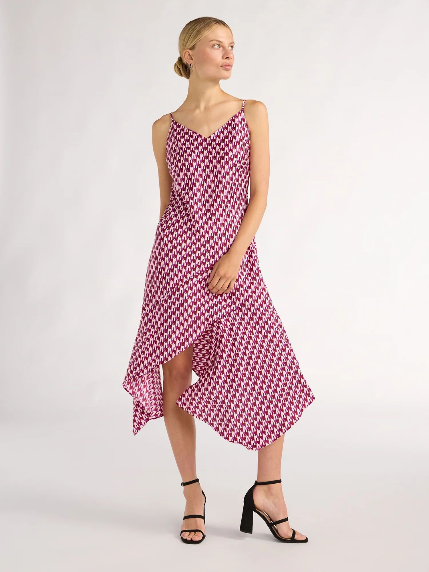 Scoop Women’s Asymmetrical Bias Satin Slip Dress with Spaghetti Straps, Sizes XS-XXL - Walmart.... | Walmart (US)