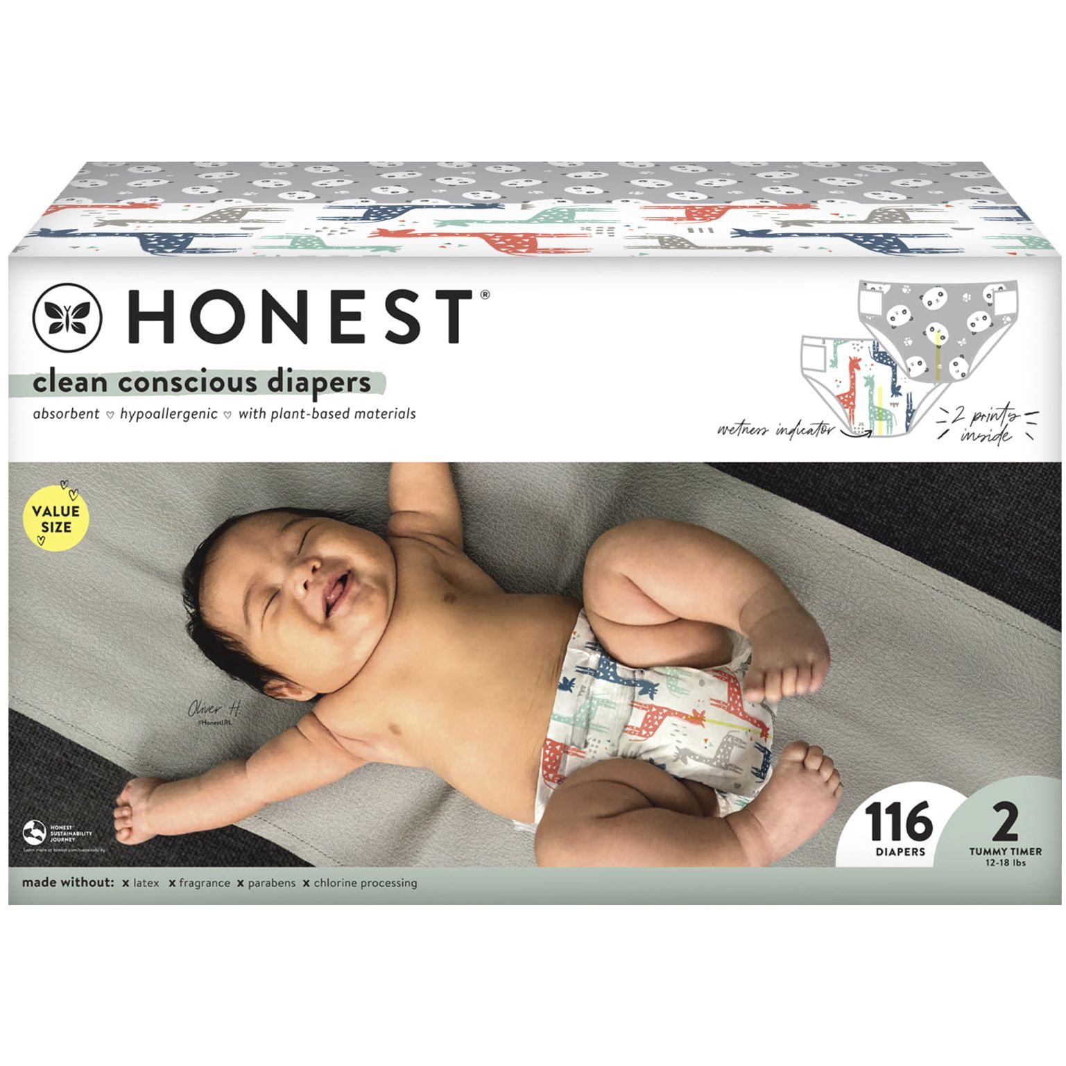 The Honest Company Clean Conscious Diapers, Size 2, 116 ct | Walmart (US)