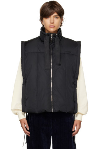 GANNI - Black Oversized Puff Vest | SSENSE