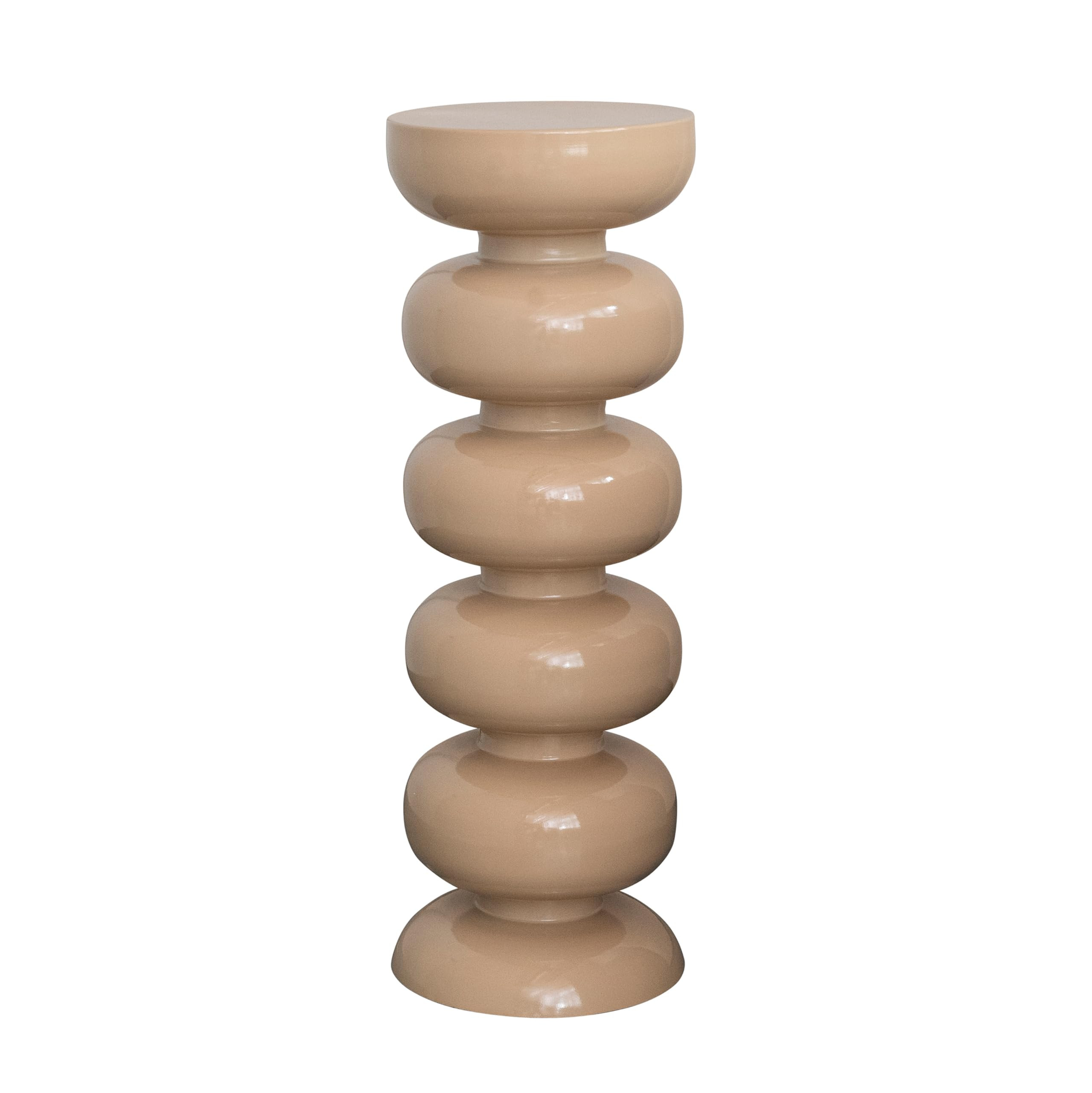 Bloomingville Round Enameled Metal Plant Stand or Martini Table, Cream | Amazon (US)