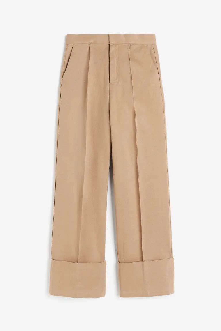 Crease-leg twill trousers | H&M (UK, MY, IN, SG, PH, TW, HK)