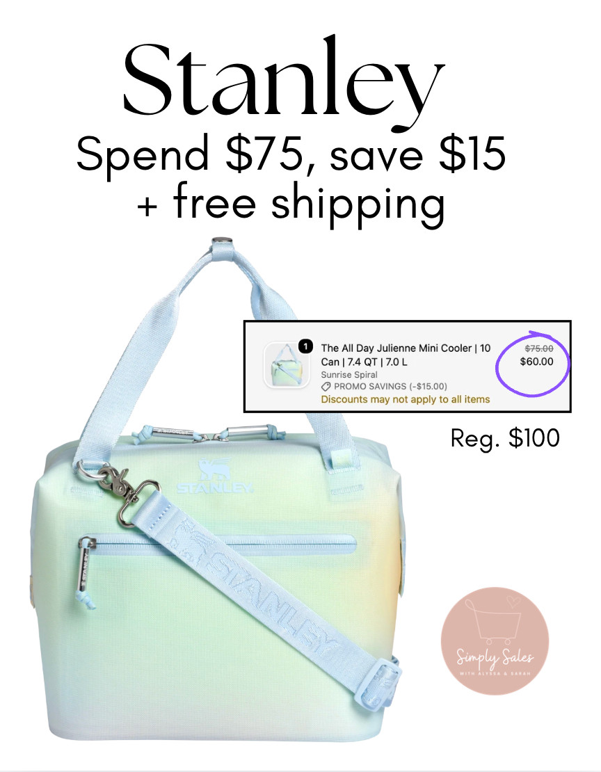Stanley's sale is live! 🙌 Spend $75, save $15 + FREE shipping through tomorrow!

I've actually been using mine all weekend and it's been so handy. I toss in cold drinks for me and the kids before we head out, keep it in the car, and it saves us from making extra stops (and spending money) every time someone gets thirsty. 😂

This All Day Julienne Mini Cooler in Sunrise Spiral drops to just $60 (regularly $100) after the promo, and it's the perfect size for summer road trips, lake days, the beach, ball games, and picnics.

There are lots of other great deals too, including Quenchers, IceFlow tumblers, water bottles, lunch boxes, coolers, and accessories.

Stanley sale, Stanley cooler, Stanley Julienne Mini Cooler, Sunrise Spiral, insulated cooler, lunch cooler, Stanley tumbler, Quencher, IceFlow, beach bag, lake essentials, road trip essentials, summer travel, picnic cooler, family travel, hydration 

 #LTKmomlife #LTKHome #LTKSaleAlert