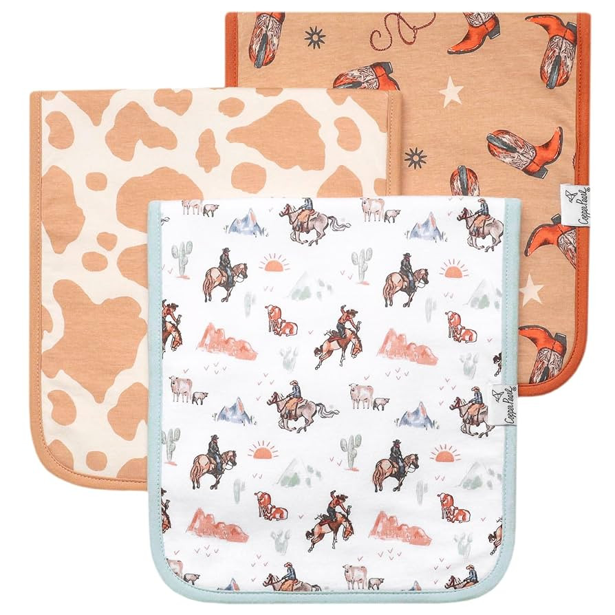Copper Pearl Baby Burp Cloth Large 21''x10'' Size Premium Absorbent Triple Layer 3-Pack Gift Set ... | Amazon (US)