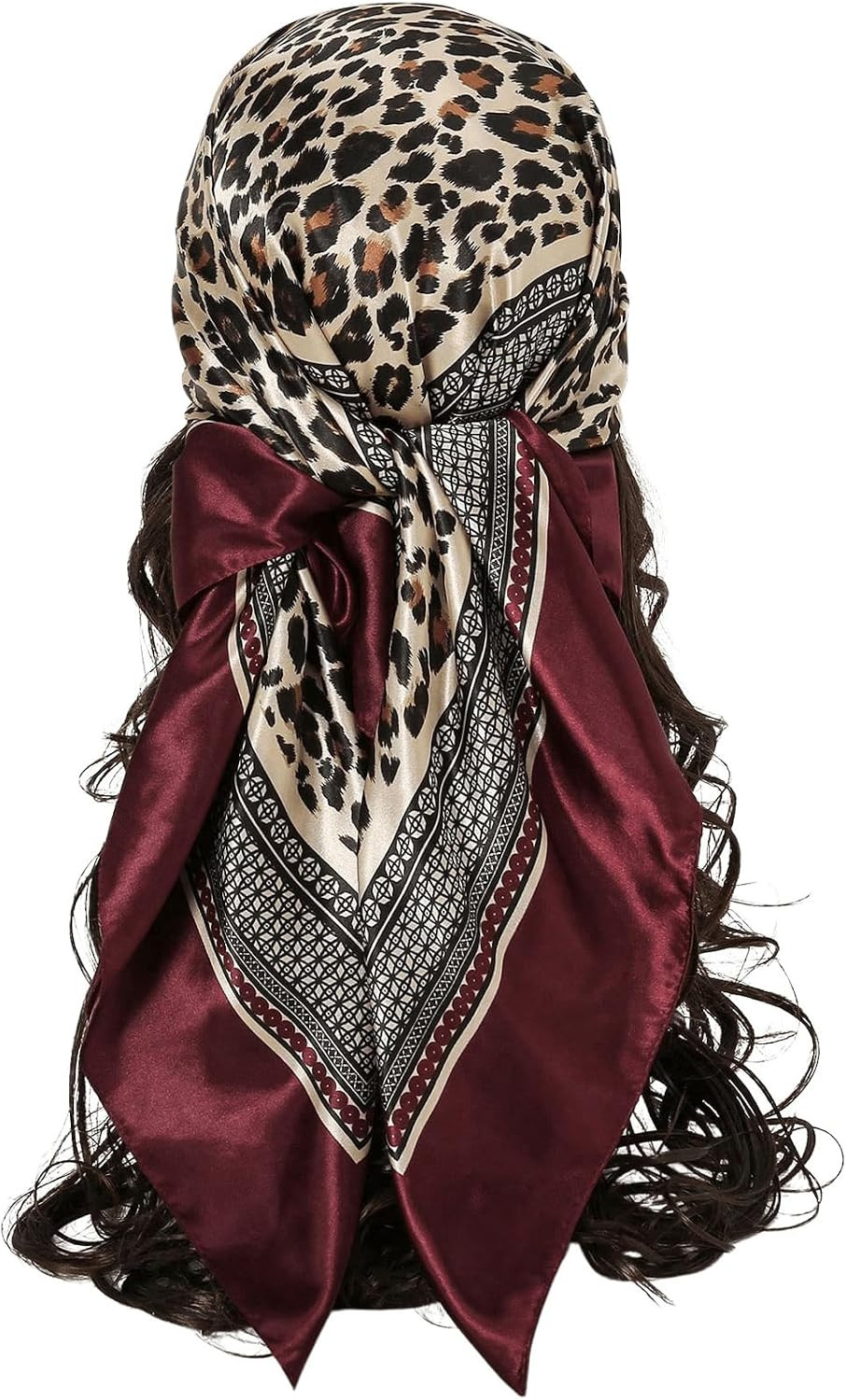 Women's Leopard Print Silk Scarf Satin Cheetah Headband | Amazon (US)