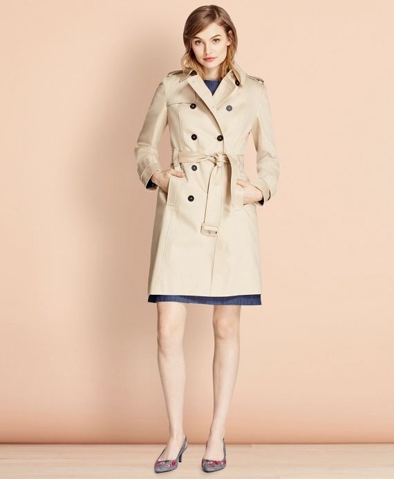 Cotton Twill Trench Coat May We Suggest: Anchor-Print Denim Shirt Dress Anchor-Print Denim Shirt Dre | Brooks Brothers