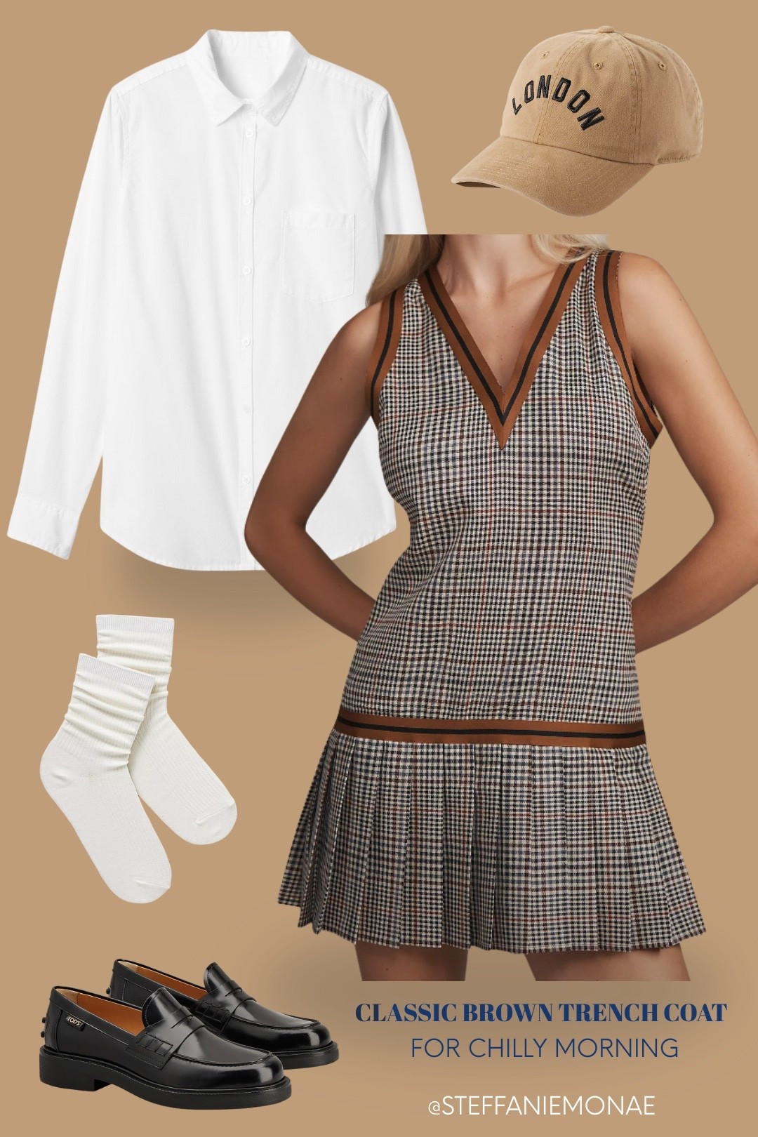Fall Preppy Outfit 🍂
The ultimate fall uniform, plaid pleated dress layered over a crisp button-up with cream socks + loafers. Topped with a brown baseball cap and trench coat for the perfect back-to-school or content creator vibe.
Shop the full look below, every piece is affordable + timeless!
#FallOutfit #PreppyStyle #BackToSchoolLook #FallOOTD #ClassicStyle #FallTrends2025 #OldMoneyStyle #DarkAcademiaStyle #LTKFall #LTKBackToSchool #LTKUnder100 #SteffanieMonaeStyle

#LTKWorkwear #LTKShoeCrush #LTKStyleTip