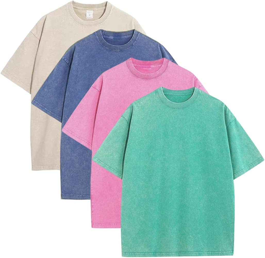 Oversized Tshirts for Men Gym Vintage Heavyweight T Shirts Cotton Workout Acid Wash Baggy Tees LT... | Amazon (US)