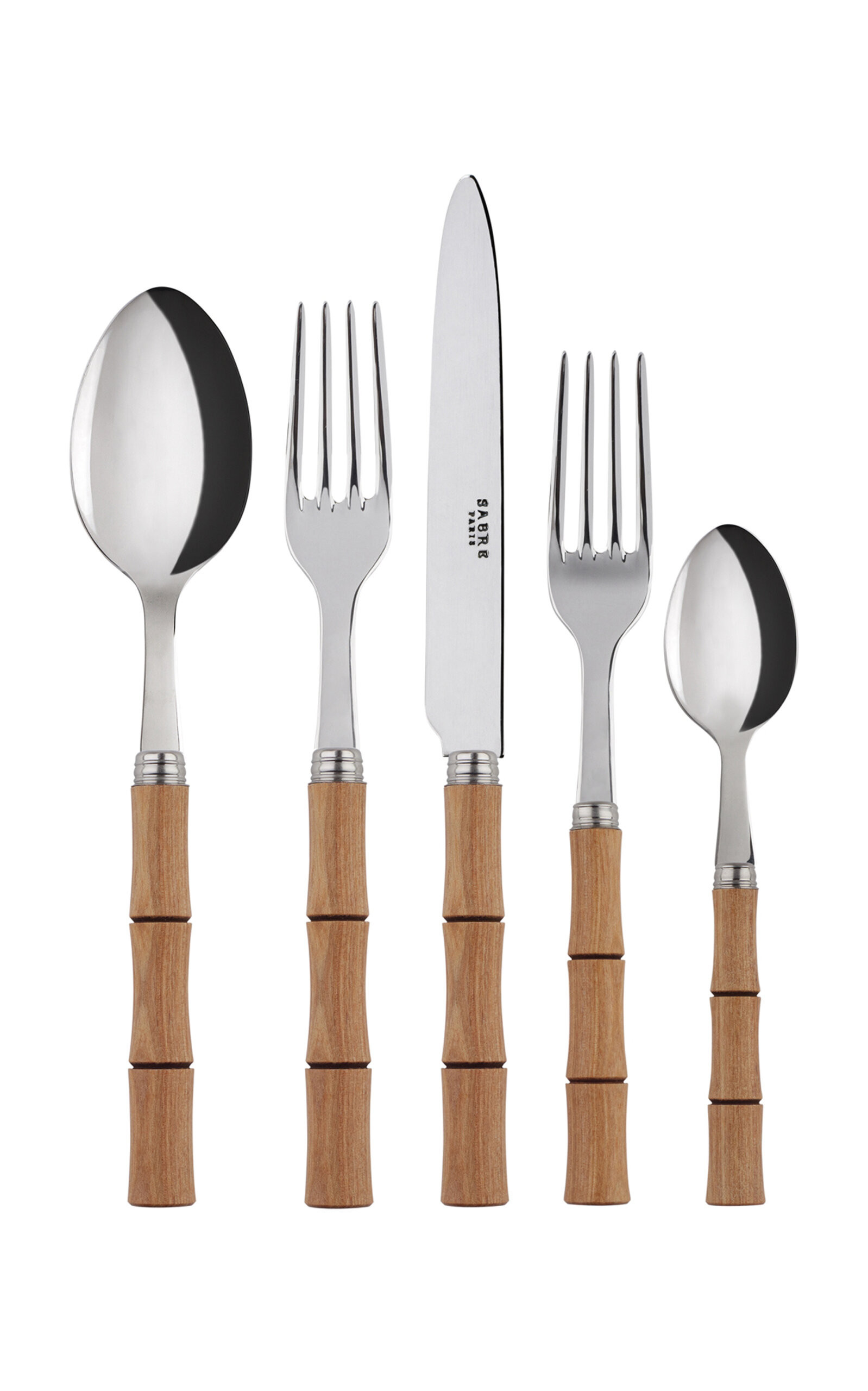 Sabre - Bamboo Five-Piece Silverware Set - Brown - Moda Operandi | Moda Operandi (Global)