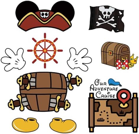 10 Pack Pirate Night Magnetic Cruise Door Decorations – Captain Mouse & Ears Magnets for DCL & ... | Amazon (US)