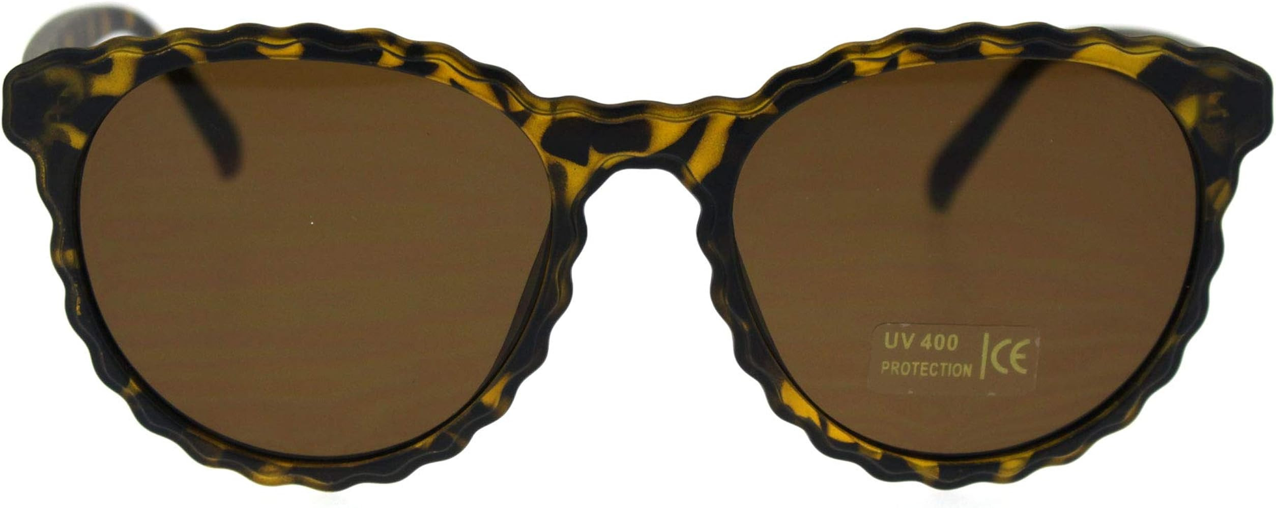 SA106 Womens Ruffled Edge Horn Rim Hipster Fashion Sunglasses | Amazon (US)