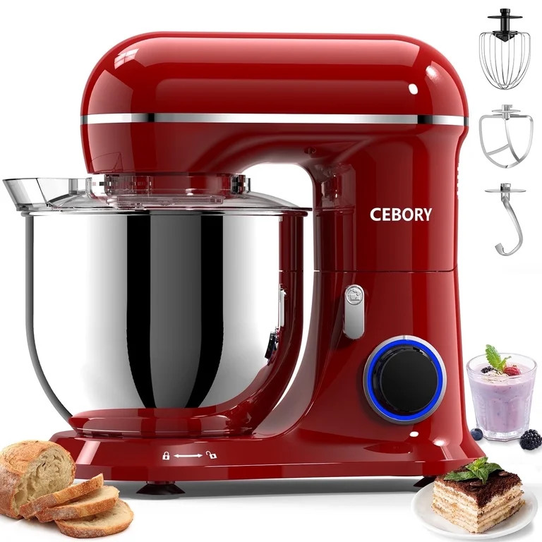 CEBORY 3-IN-1 Stand Mixer, 6.5 QT Tilt-Head 10-Speed Food Mixer, Kitchen Electric Mixer with Doug... | Walmart (US)