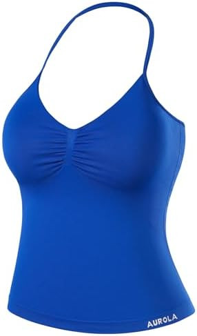 AUROLA Influence Longline Strappy Workout Halter Tops for Women,Removable Cups Padded Bras Impact... | Amazon (US)
