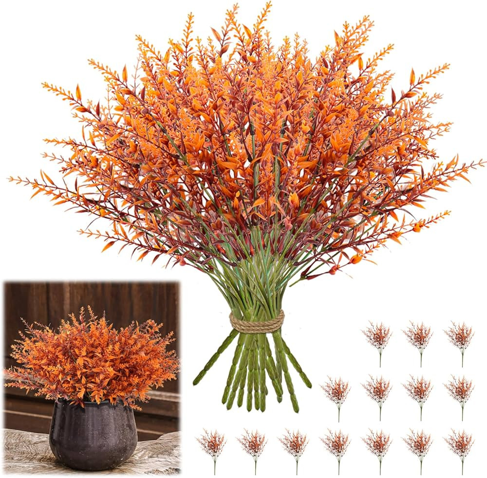 Fall Artificial Flowers, 14 Pcs Artificial Lavender Flowers, Home Plant Decoration, UV Resistant ... | Amazon (US)