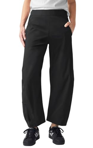 Womens Elastic Waist Ankle Pants Baggy Tapered Barrel Travel Pants Trousers | Amazon (US)