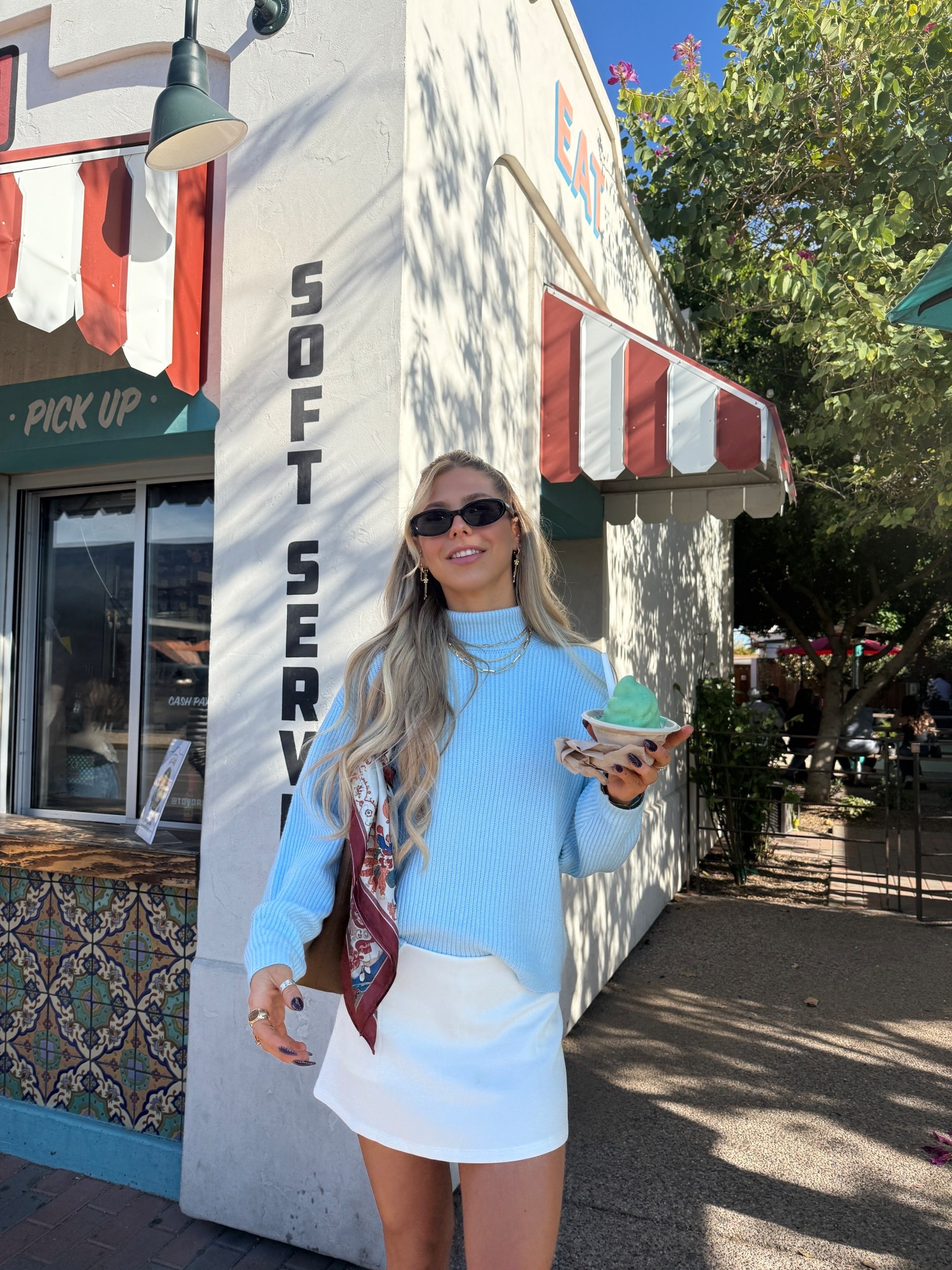 Mini skirt outfit. Sweater outfit  