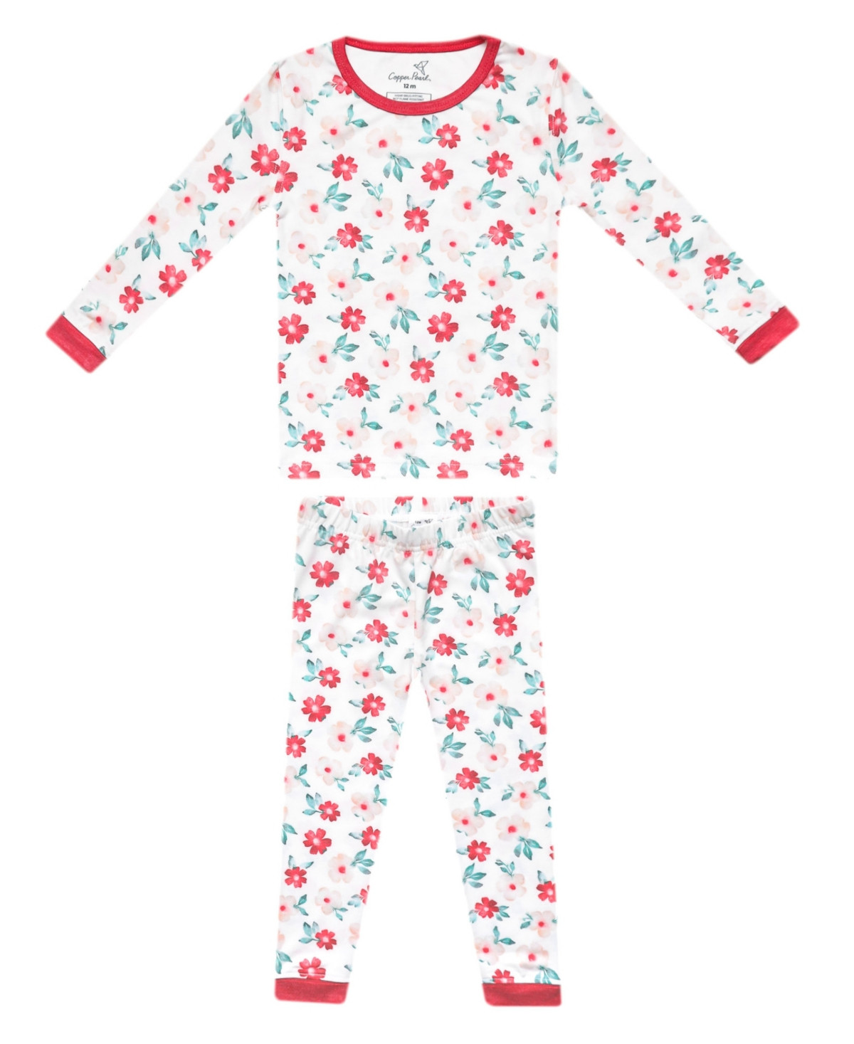 Copper Pearl Baby 2-Piece Noel Long Sleeve Top and Pants Pajama Set - White | Macy's