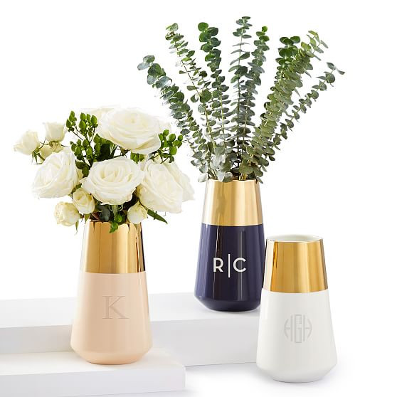 Gold Dipped Ceramic Vase | Mark and Graham