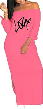 Women's Casual Off Shoulder Maxi Dress - African Print Summer Loose Long Sleeve Tunic T Shirt Dre... | Amazon (US)