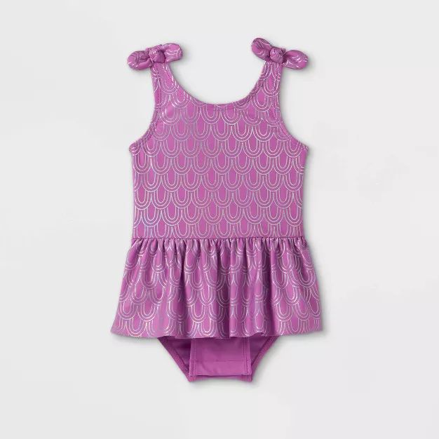 Toddler Girls' One Piece Swimsuit with Skirt - Cat & Jack™ Lavender | Target