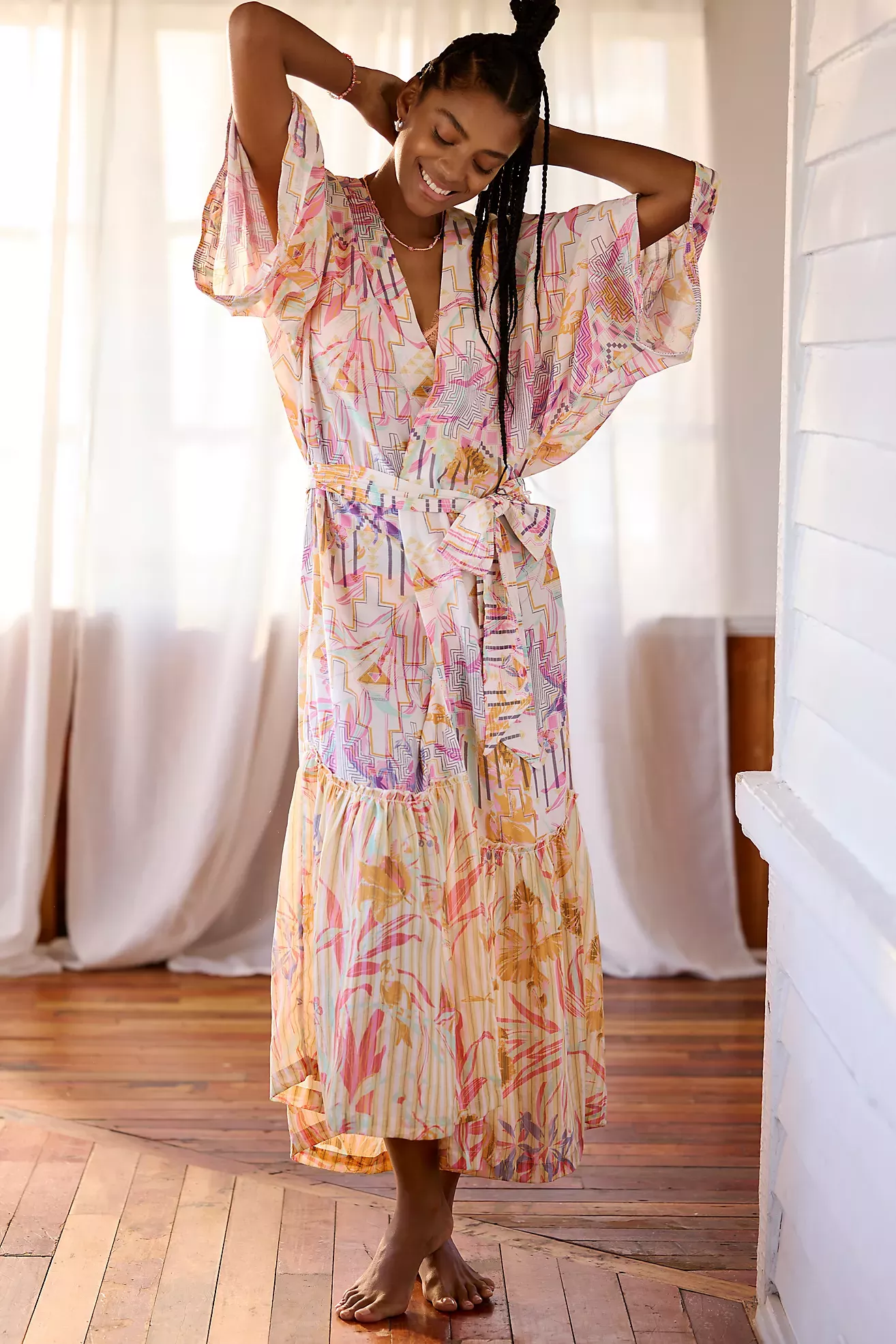 Anthropologie kimono dress hotsell