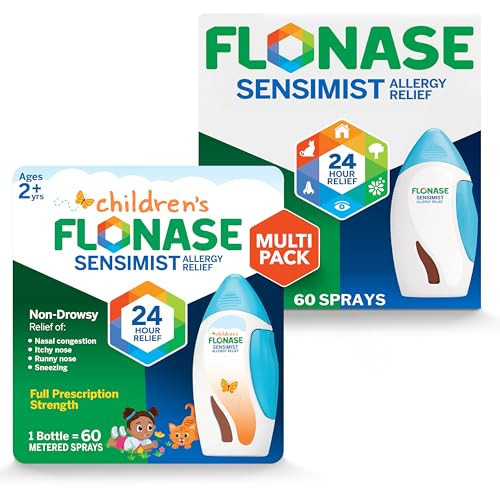 Flonase Sensimist Allergy Relief Nasal Spray for Adults and Kids - 120 Sprays Total (2 Bottles of 60 Sprays Each) | Amazon (US)