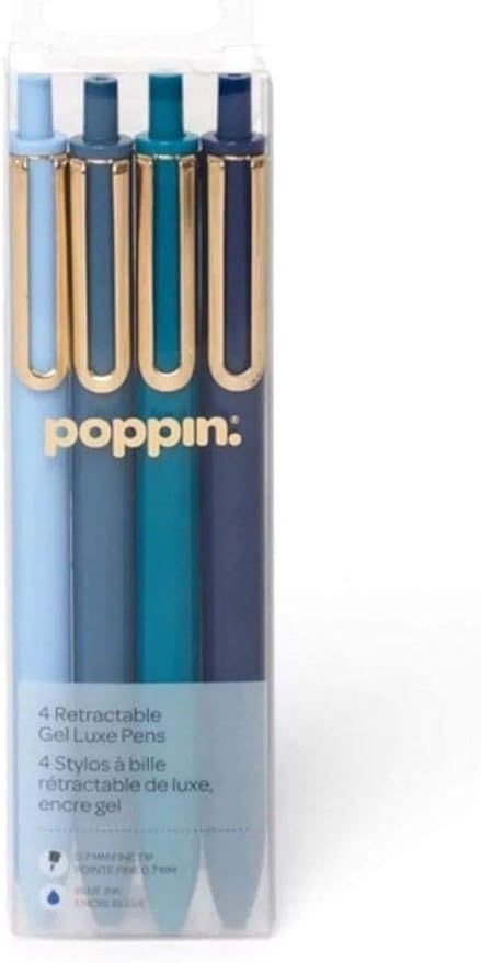Poppin Retractable Gel Luxe Pens 4 CT | Amazon (US)