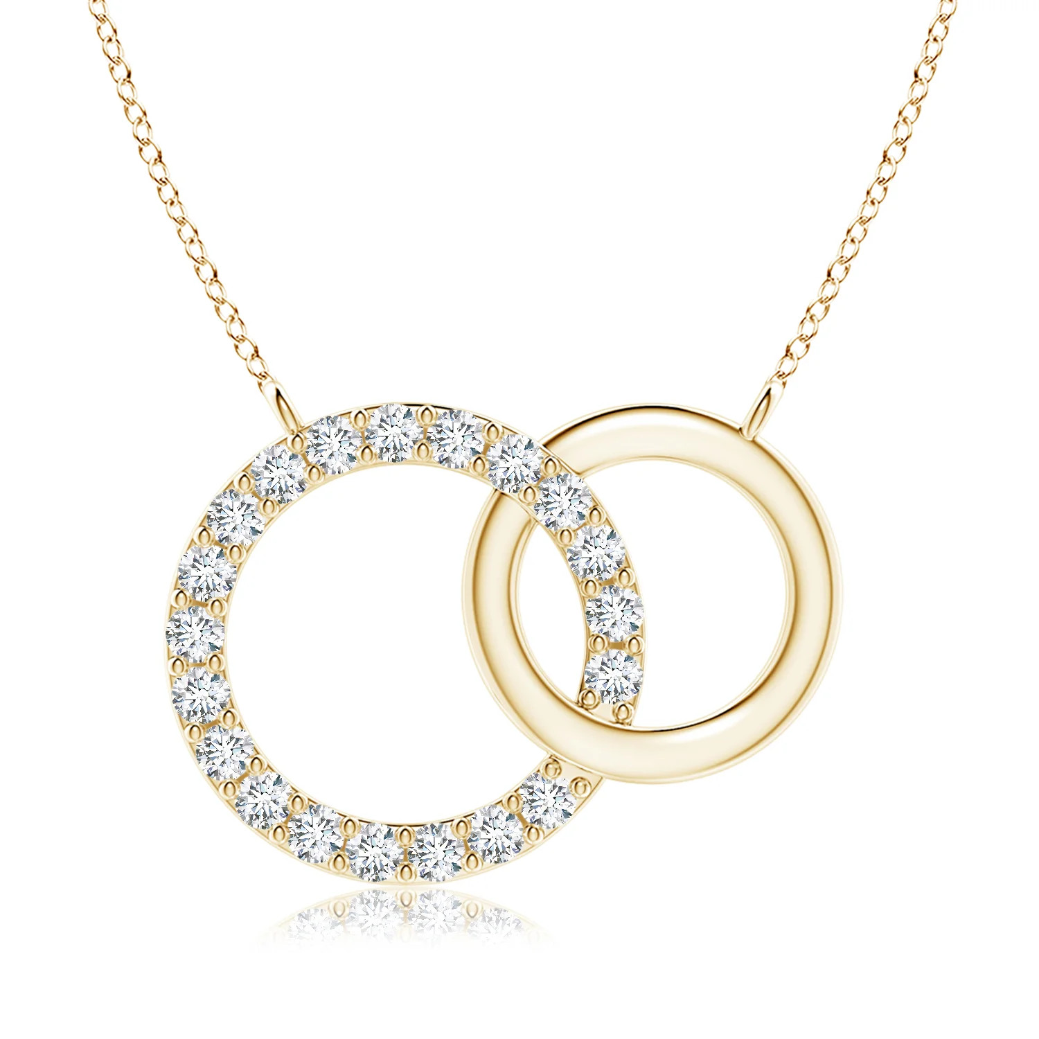 Lab-Grown Interlocking Diamond Circle Necklace | Angara US