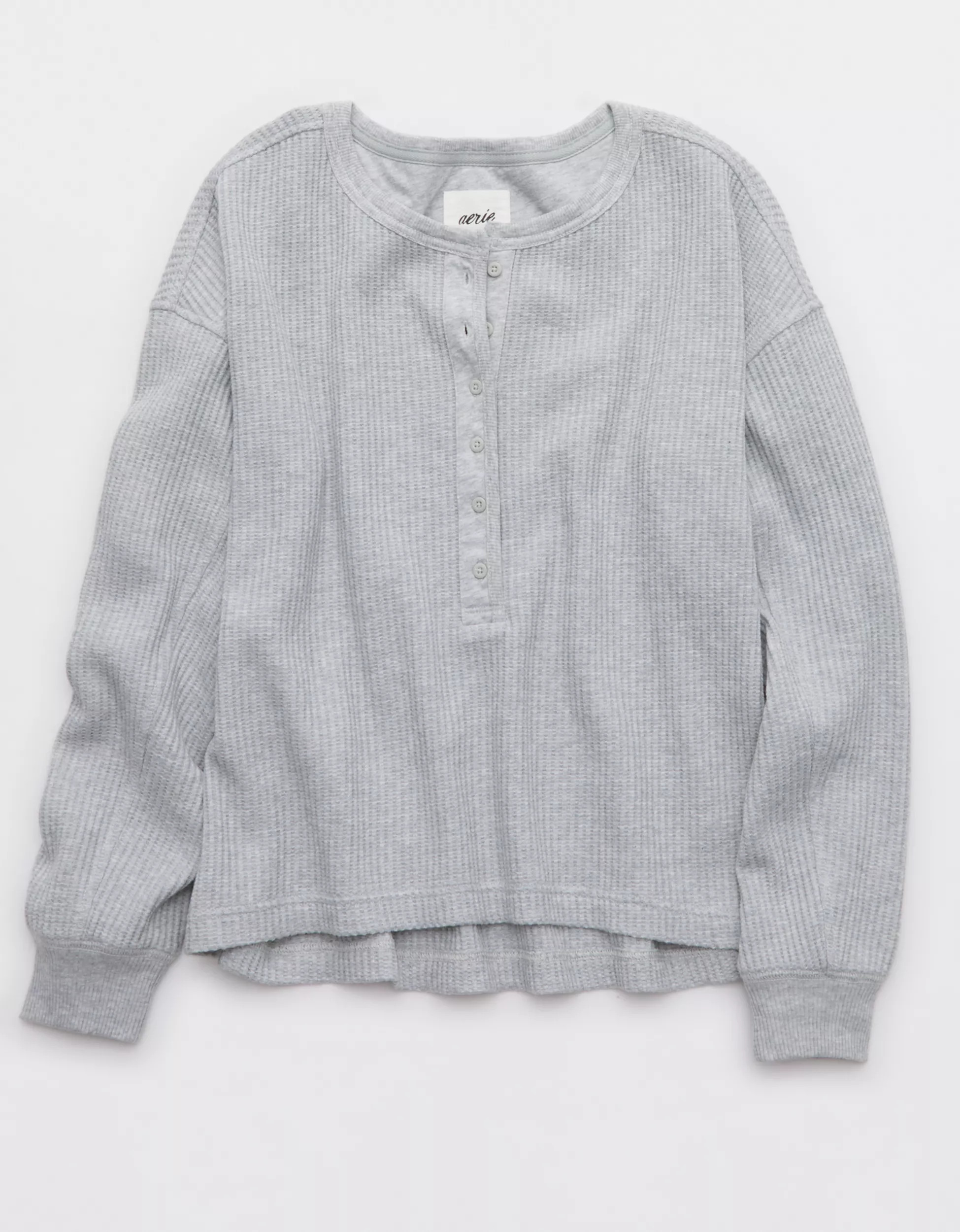 Aerie Waffle Henley Sweatshirt | Aerie