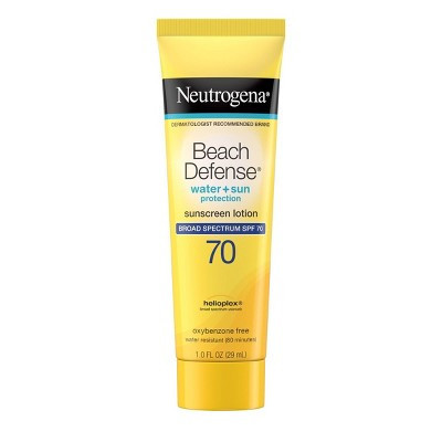 Neutrogena Beach Defense Sunscreen Lotion - SPF 70 - 1 fl oz: Oil-Free & Travel-Size, Unscented Homosalate Formula | Target