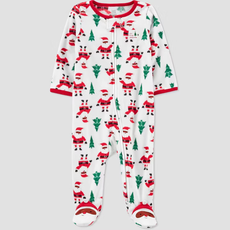 Carter's Just One You® Baby Santa Footed Pajama - White | Target