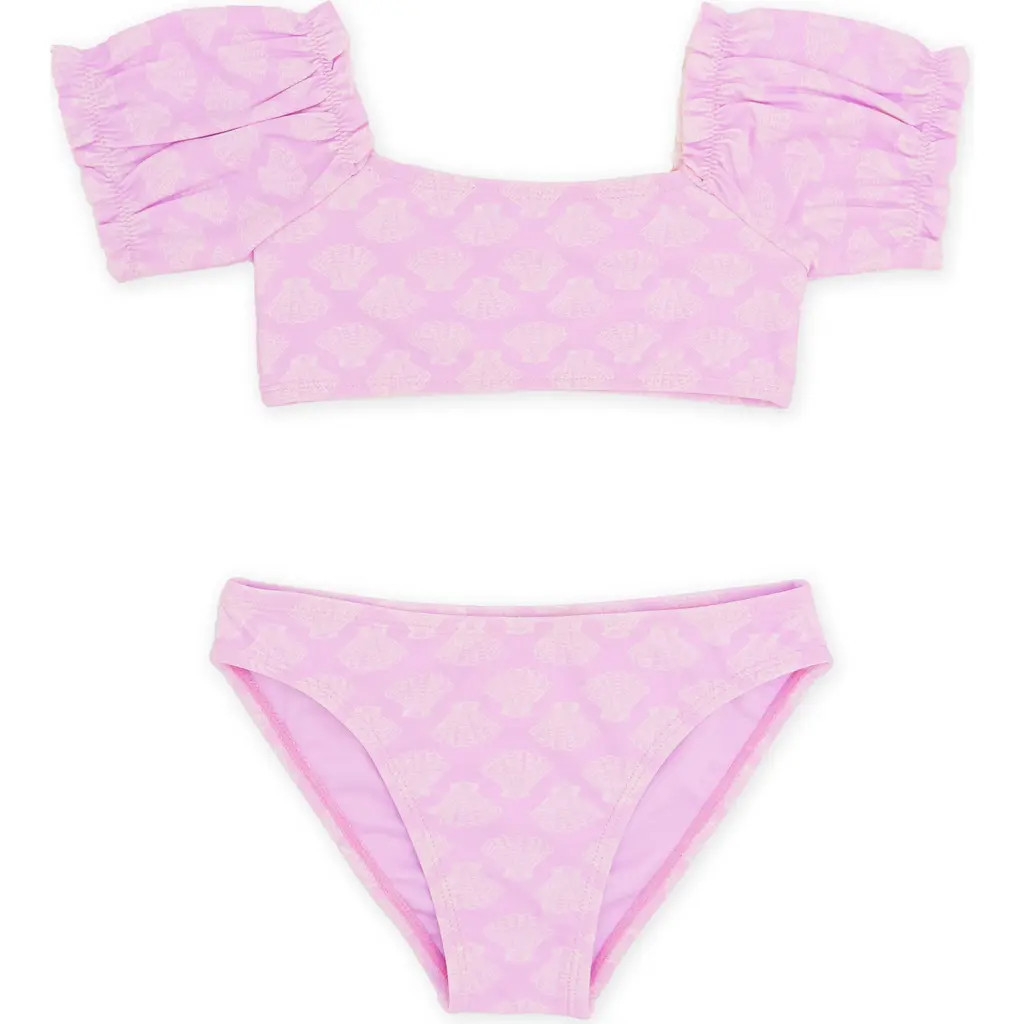 Feather 4 Arrow Kids' Blossom UPF 50+ Two-Piece Swimsuit in Pop Pink at Nordstrom, Size 10 | Nordstrom