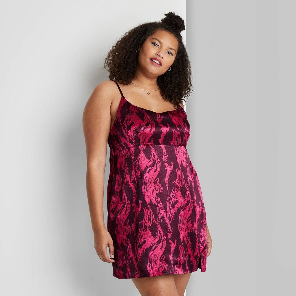 Women's Plus Size Notch Slip Dress - Wild Fable Purple Swirl 3X | Target