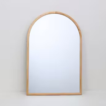 allen + roth 24-in W x 36-in H Arch Natural Framed Wall Mirror | Lowe's