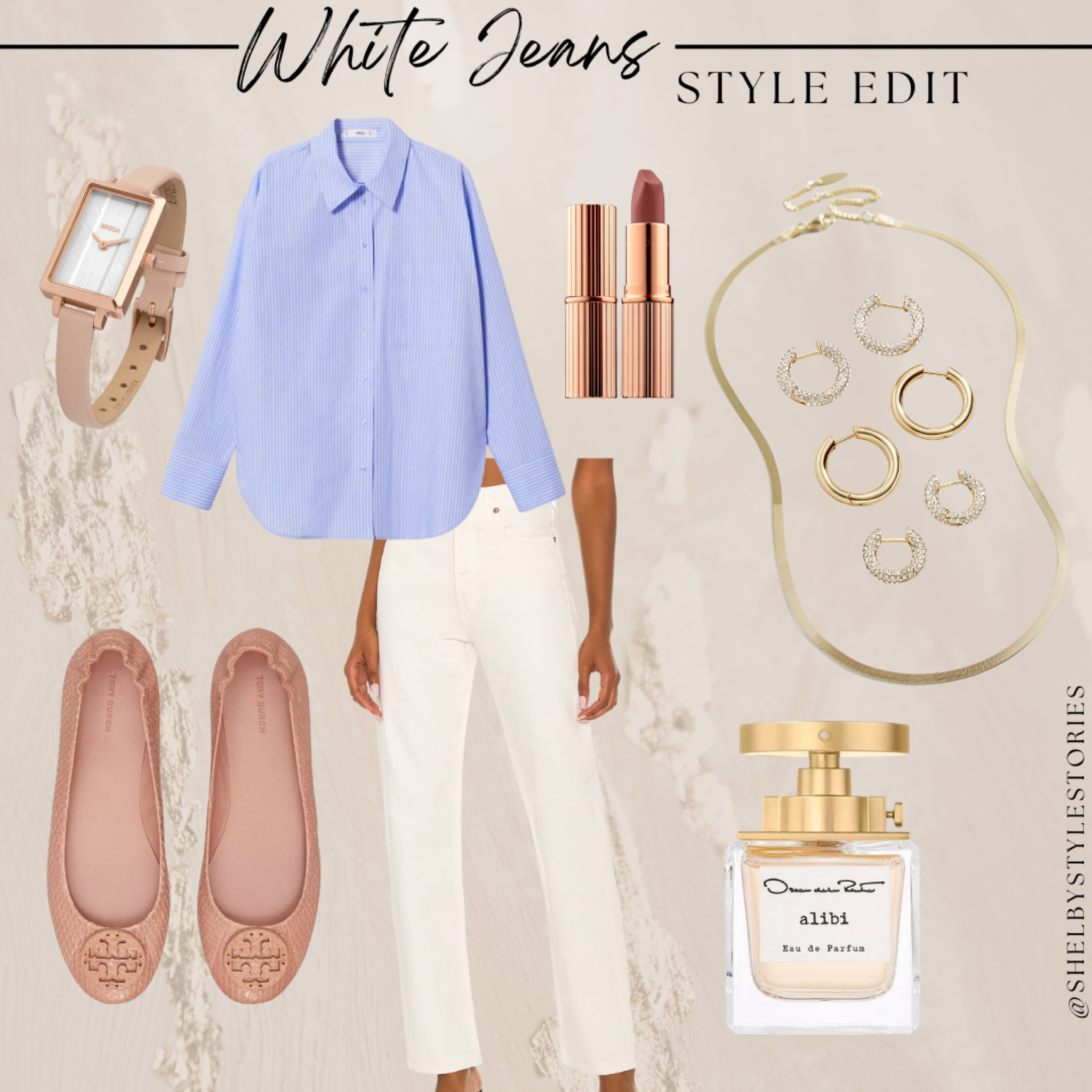 A casual work outfit featuring white jeans! This Spring it’s all about ballet flats, so make sure you grab a pair!

#LTKstyletip #LTKunder100 #LTKworkwear