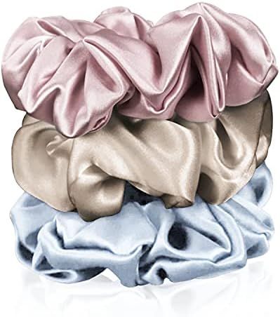 DelTeck Silk Scrunchies for Hair 100% Pure Mulberry Silk Hair Scrunchies Luxurious Silk Hair Ties No | Amazon (US)