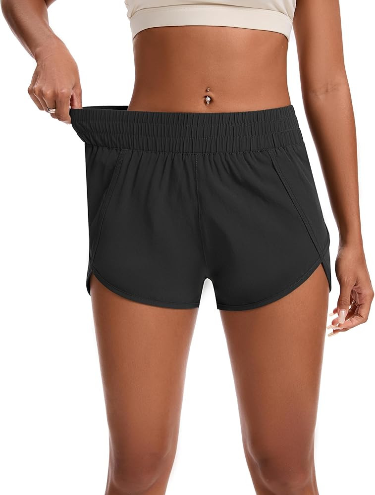 Womens Running Shorts Elastic High Waisted Shorts Quick Dry Athletic Shorts Pants | Amazon (US)