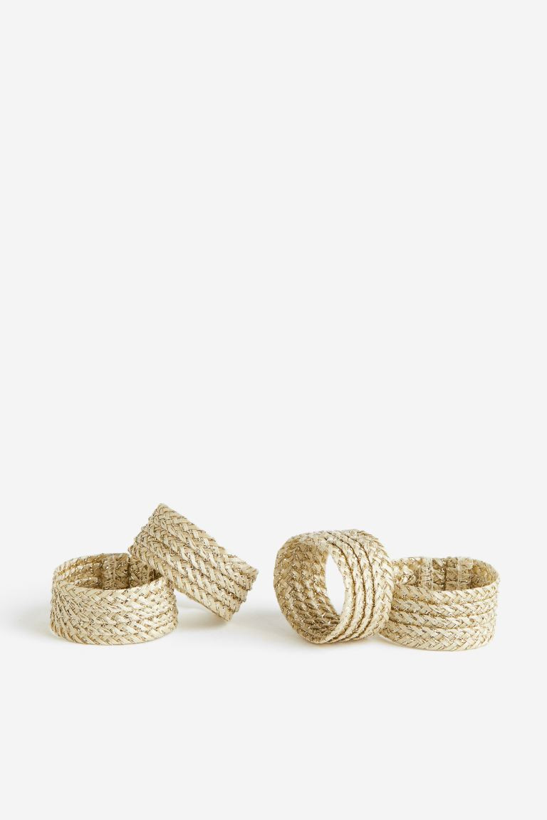 Set van 4 glitterende servetringen - Goudkleurig - HOME | H&M NL | H&M (DE, AT, CH, NL, FI)