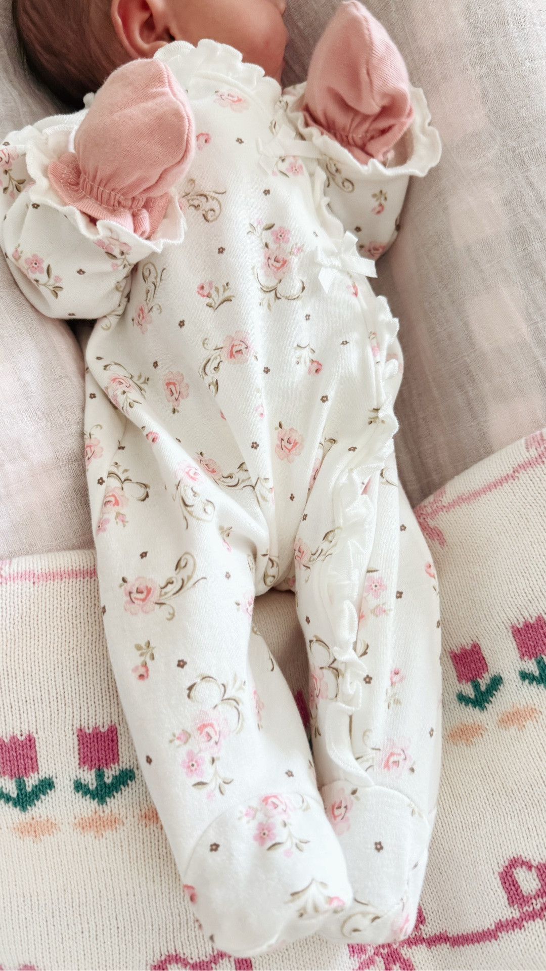 Can’t get over this adorably girly onesie (comes with matching hat) and matching mitts (come as a set of 3, so baby girl doesn’t scratch herself)

#LTKmomlife #LTKBaby #LTKBump