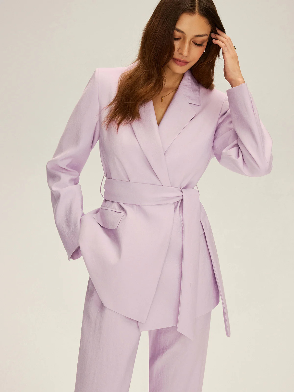 Long Sleeve Belted Blazer | Commense
