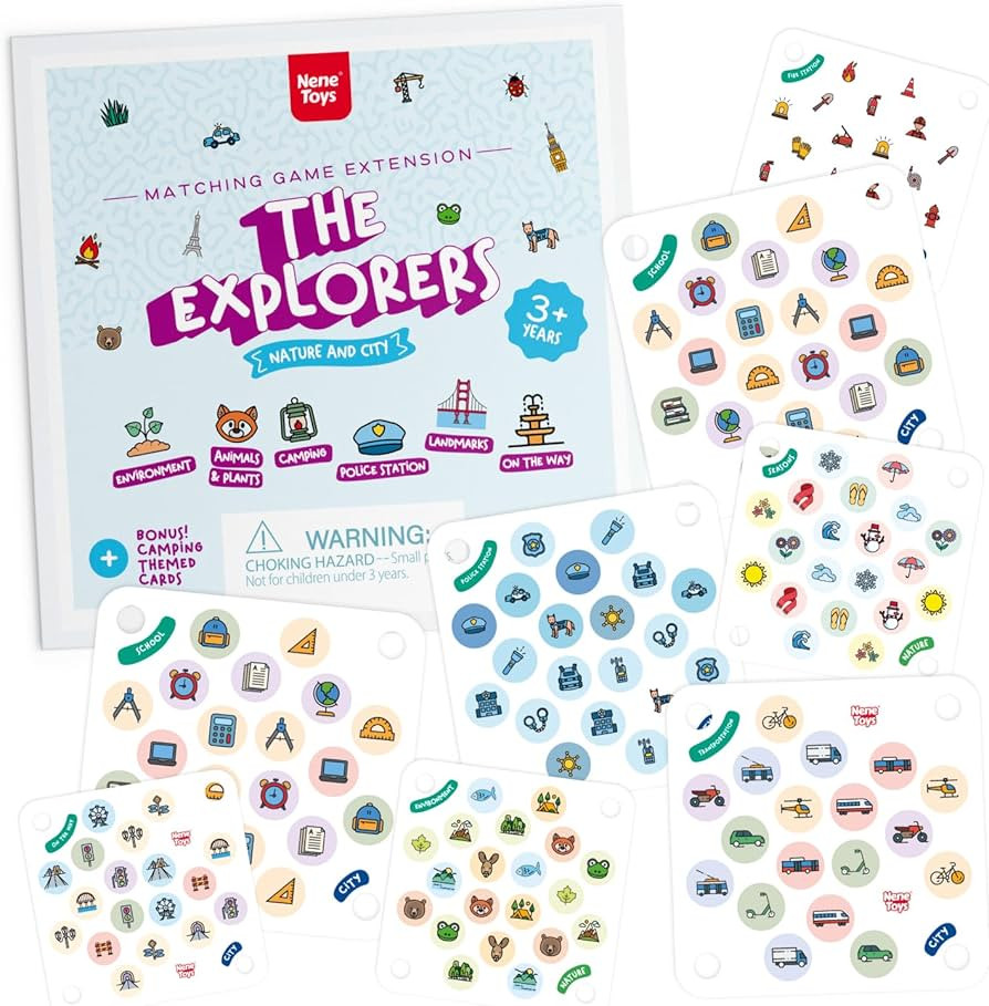 Nene Toys The Explorers Matching Game Extension - 24 Extra Nature and City Themed Patterns for La... | Amazon (US)