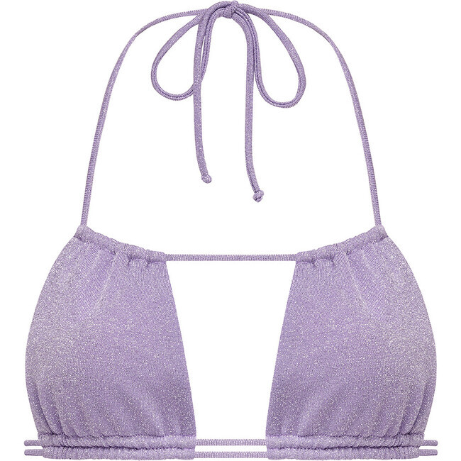 Montce Swim | Women's Lilac Sparkle Brasil Bikini Top (Purple, Size X-Large) | Maisonette | Maisonette