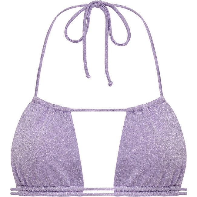 Montce Swim | Women's Lilac Sparkle Brasil Bikini Top (Purple, Size X-Large) | Maisonette | Maisonette