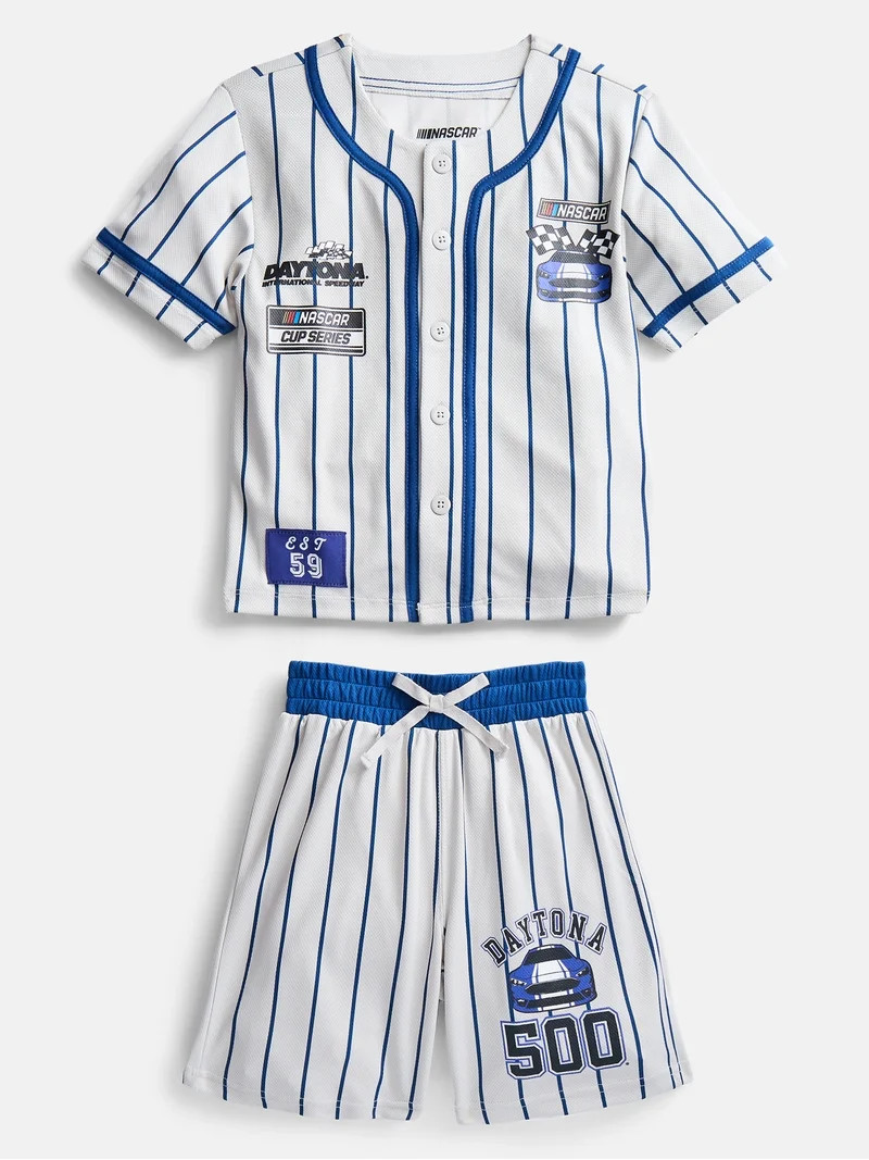 NASCAR Boys Baseball Jersey and Matching Shorts Set, 2-Piece, Sizes 4-12 | Walmart (US)