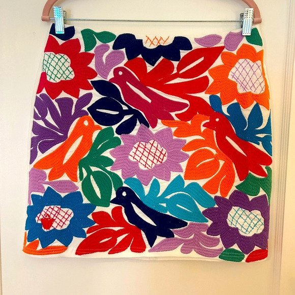 J. Marie Multi Colored Embroidered Mini Skirt | Poshmark
