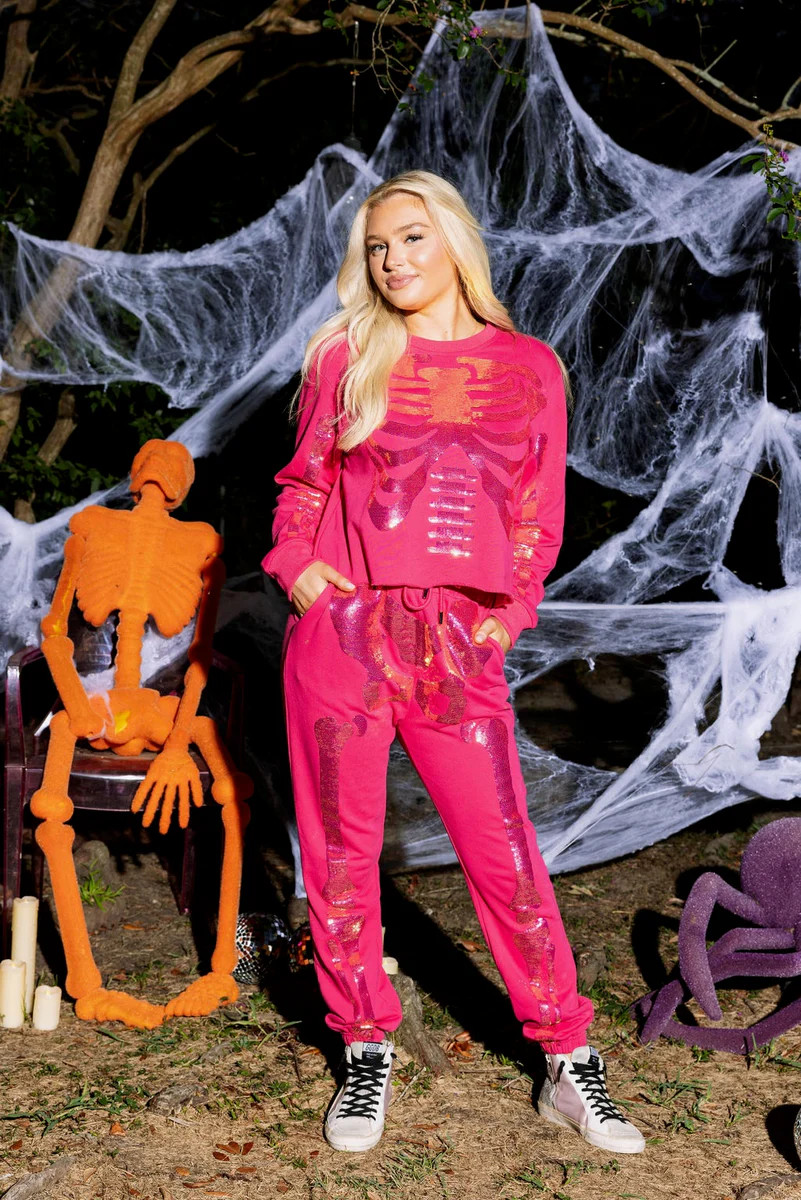 Magenta Skeleton Jogger | Queen of Sparkles