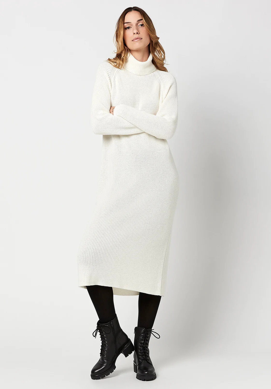 Turtleneck Paityn Sweater Dress - KD0632H | Buffalo David Bitton