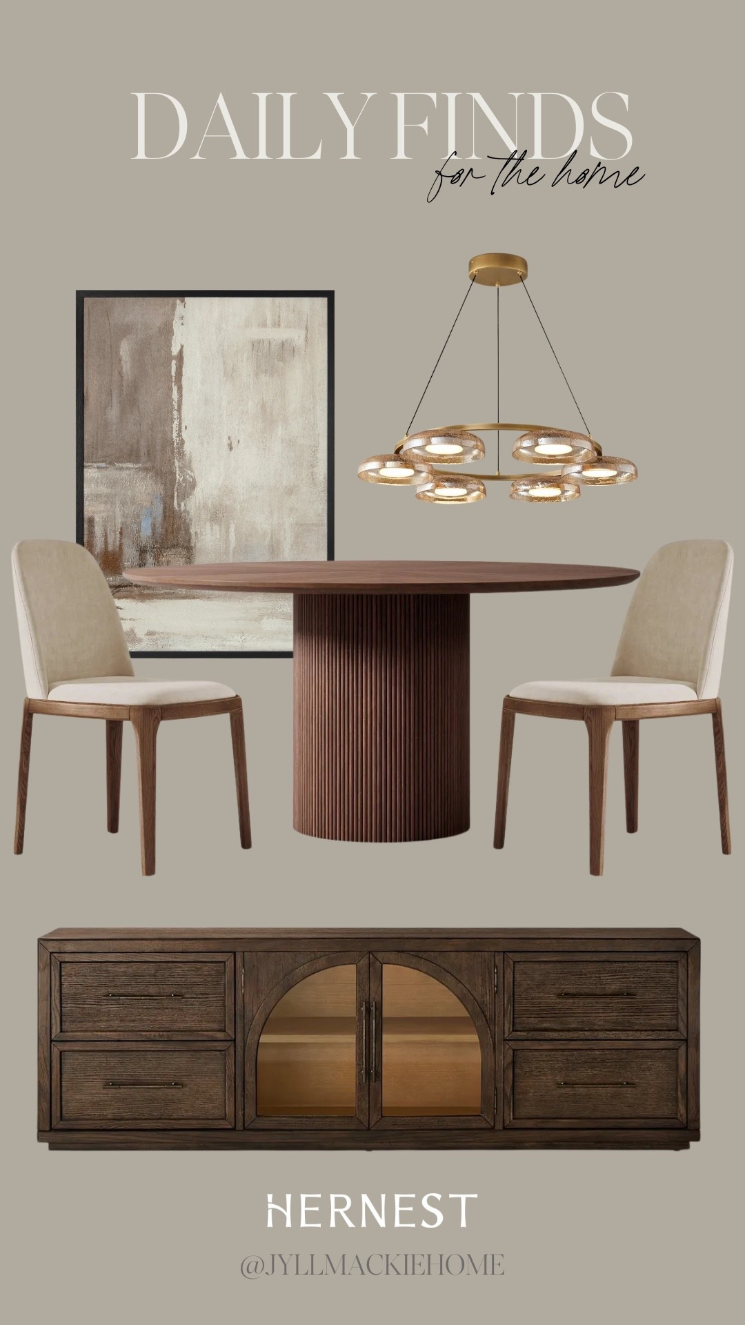 I’m loving these timeless, modern pieces from @HERNEST. Perfect for creating a warm and elevated dining + living space. From the fluted round dining table to the upholstered dining chairs and statement chandelier, these finds are both stylish and functional. I also included a gorgeous wood media console and abstract wall art for that cozy, curated look.

Shop modern dining room ideas, neutral home decor, and timeless furniture pieces here. And use code JYLLMACKIEHOME for 15% off!

#DiningRoomDecor #ModernFurniture #NeutralHomeDecor #LTKFinds #HomeInspo

#LTKHome