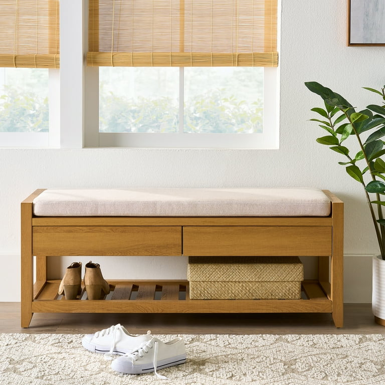 Better Homes & Gardens Reading 45" Bench, Light Honey Finish | Walmart (US)