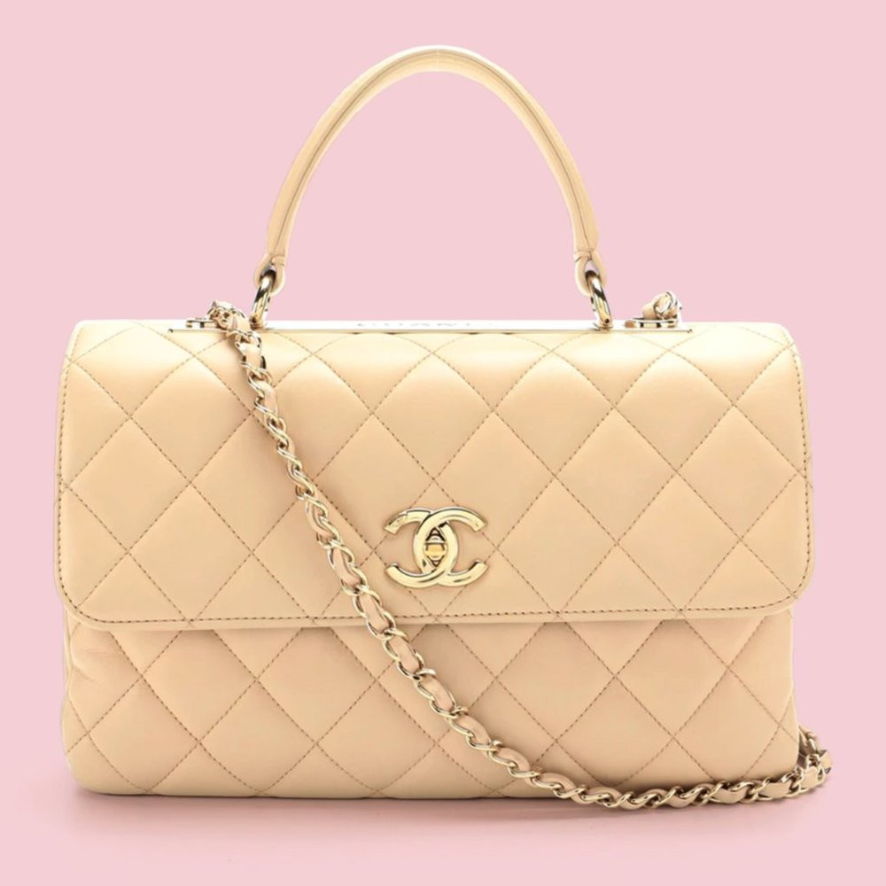 Chanel Lambskin Beige Medium Trendy CC Top Handle Bag | Poshmark